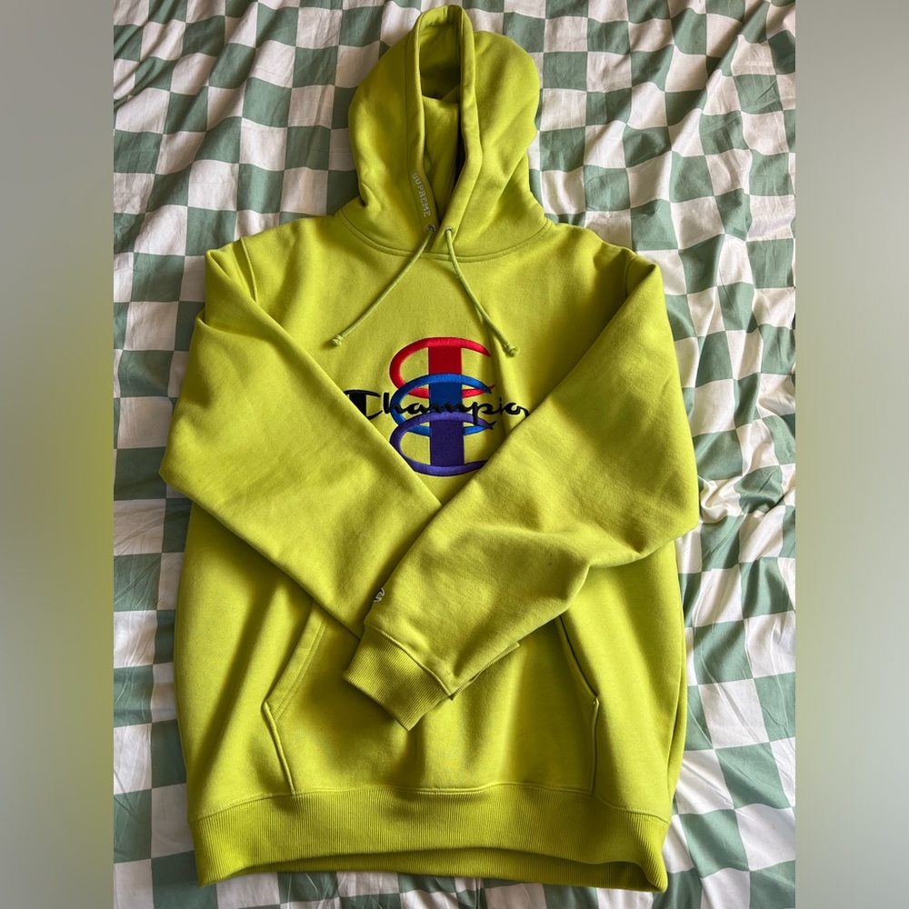 supreme + champion collab hoodie